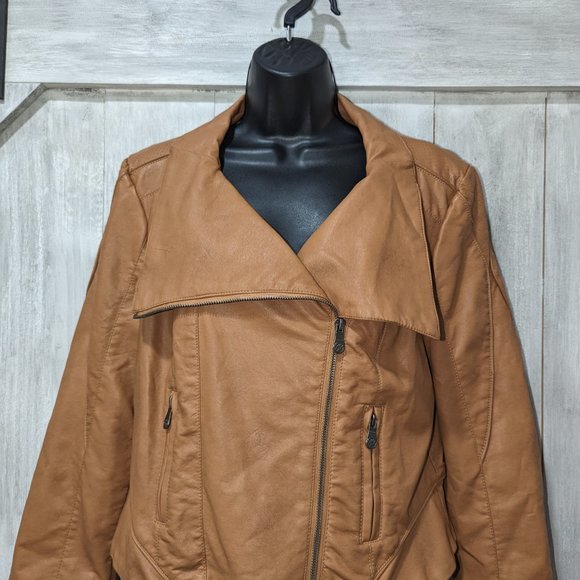 NICOLE MILLER Faux Leather Moto Jacket Size L - Picture 5 of 5